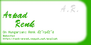 arpad renk business card